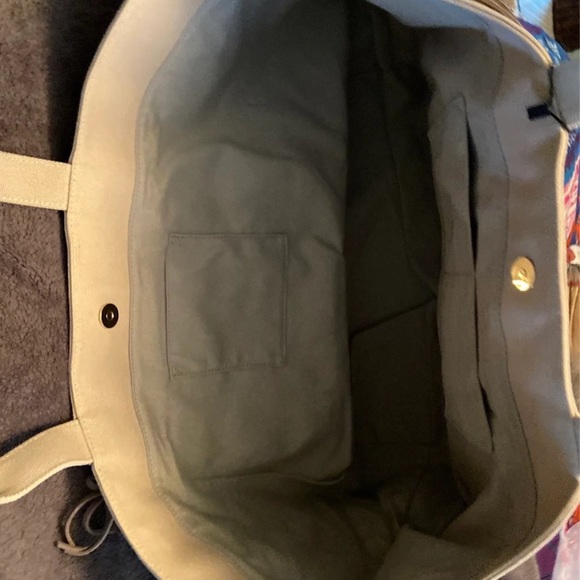 MILA canvas and leather tote bag - Picture 3 of 5